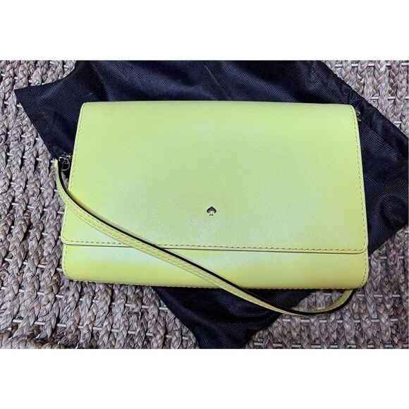 Kate Spade Canary Yellow Medium Flap Shoulder Bag - Picture 4 of 13